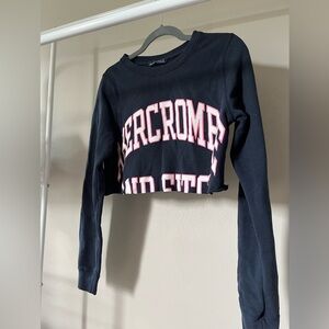 Abercrombie and Fitch Cut-Off Cropped Fleece Crew Neck
